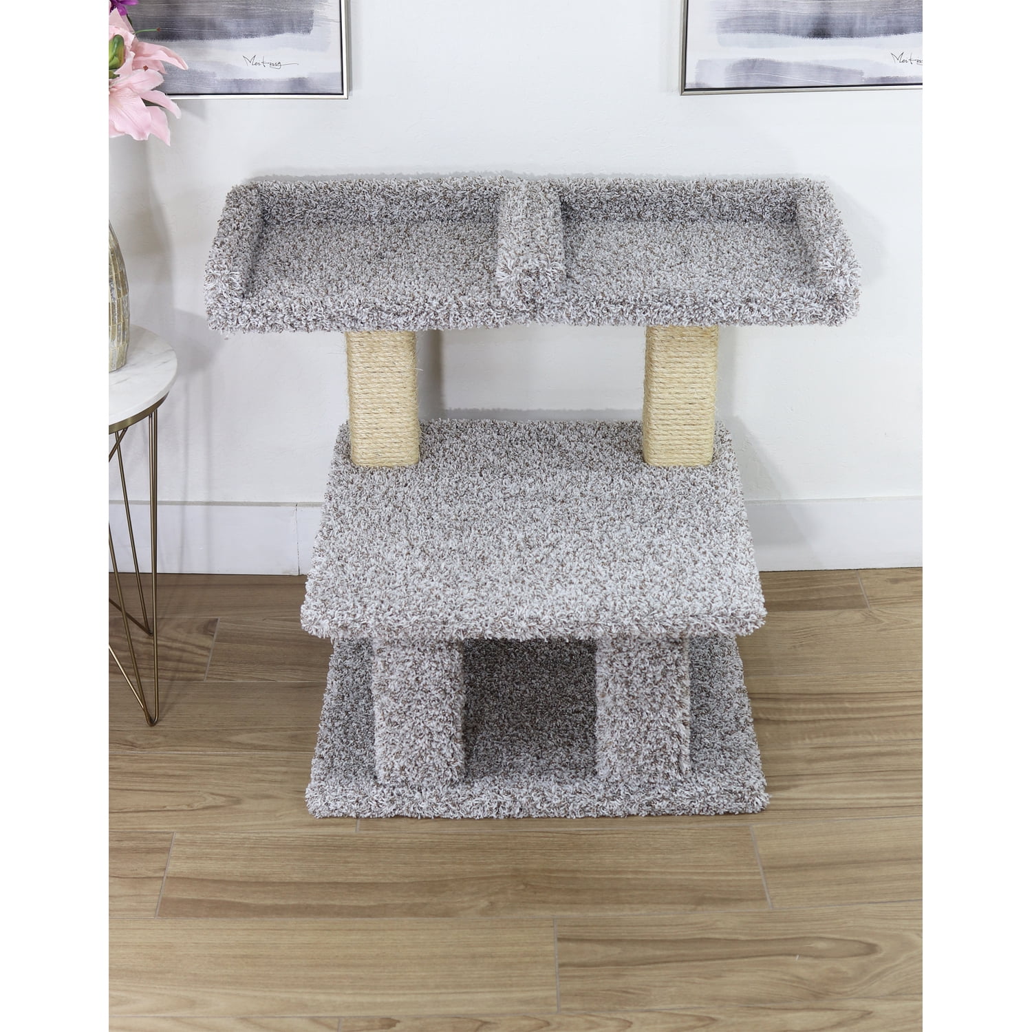 New Cat Condos Extra Large Cat Post with 2 Window Perches