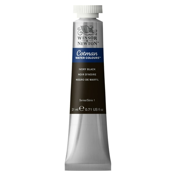 Winsor & Newton Cotman Watercolor, 21ml Tube, Ivory Black
