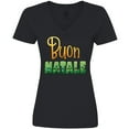 thumbnail image 3 of Inktastic Buon Natale- Christmas Tree Lights Women's V-Neck T-Shirt, 3 of 5