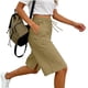 thumbnail image 2 of TaTaai Women Solid Color Loose Fit Cotton Linen Shorts Split Hem Casual Knee Length Capri Pants Lightweight Breathable Machine Washable No Fading Daily Outdoor Street Wear Gift, 2 of 7