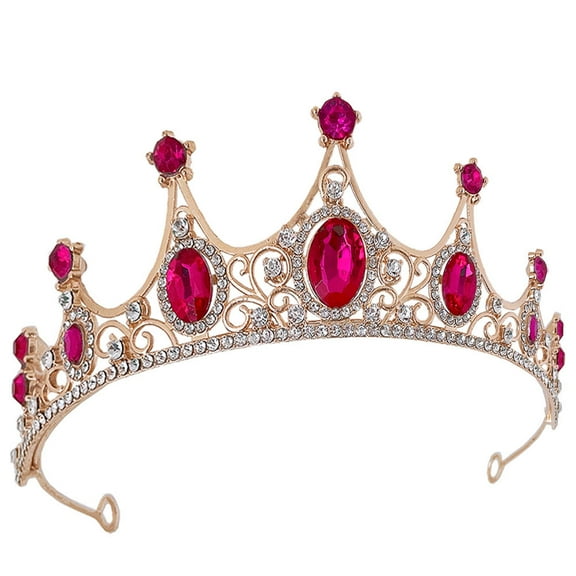 Toyvian 1Pack Birthday Crown Adult Rhinestone Tiara for Women with Vintage Style