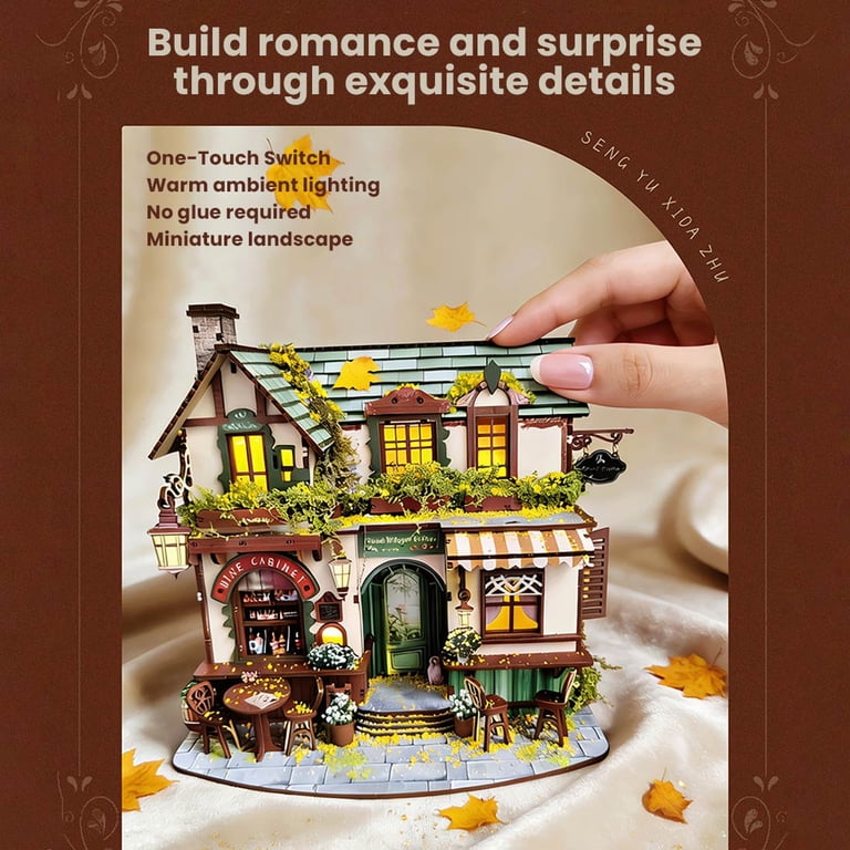 220PCS Forest Whisper Cottage 3D Wooden Puzzle DIY Miniature House