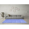 thumbnail image 3 of Ahgly Company Machine Washable Indoor Square Abstract Blue Contemporary Area Rugs, 4' Square, 3 of 4