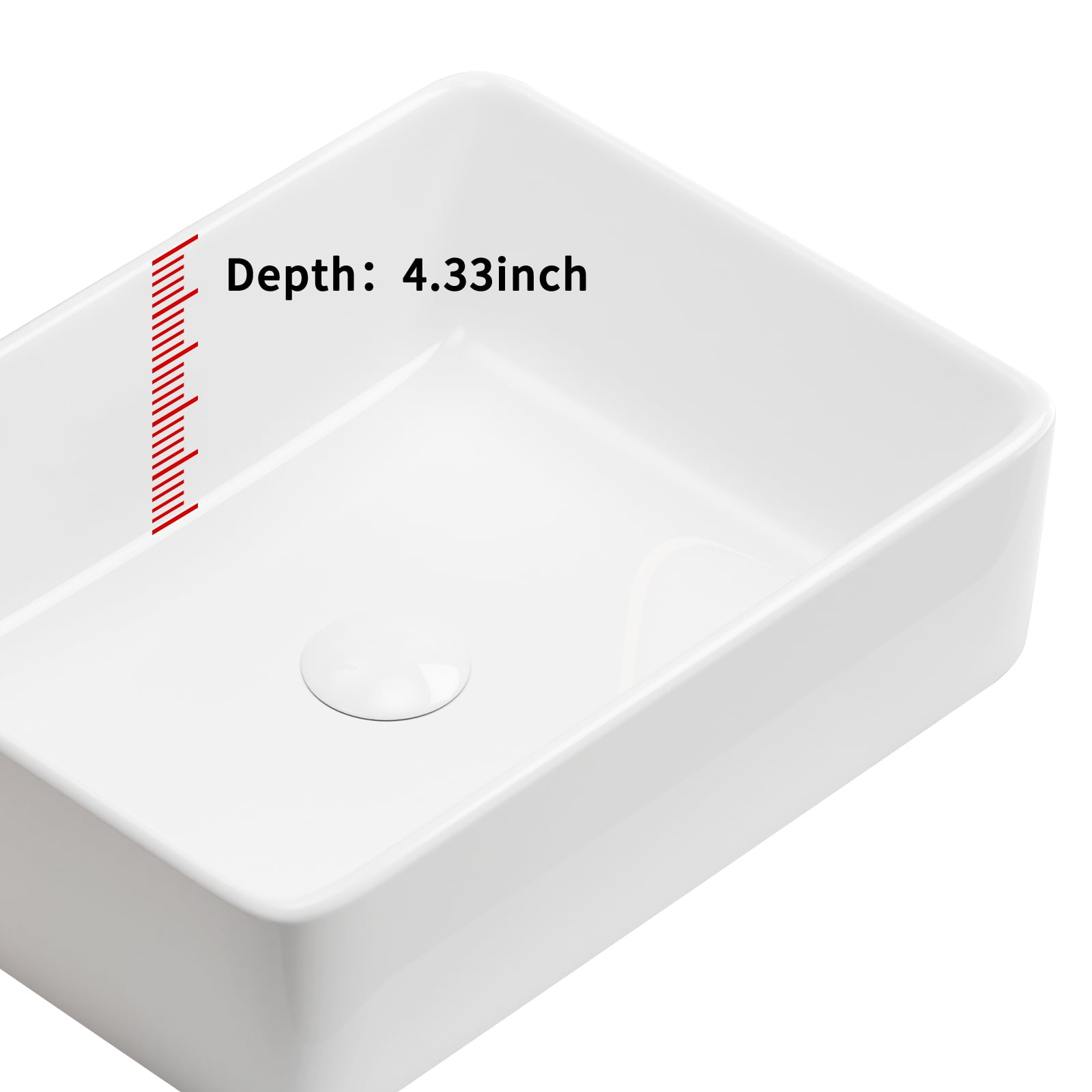Homy Casa Modern Rectangular Bathroom Sink – Sleek Design for Contemporary Bathroom Décor, White