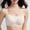 White, variant on Seamless Womens Bra Wire-Free Molded Jelly Solid Square Neck Spaghetti Straps U-Back Everyday Size L