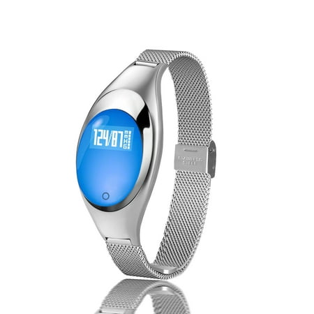 Women Fashion BT Smart Watch Metal Wristwatch Bracelet High Definition LED with Blood Pressure Heart Rate Monitor Pedometer Fitness
