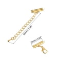 thumbnail image 2 of 10Sets Slide on End Clasps with Lobster Claw Clasps & Extension Chain 16mm for DIY Craft Making, Gold Tone, 2 of 6