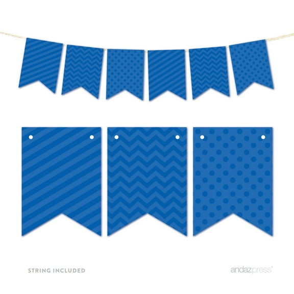 Royal Blue Hanging Pennant Banner Party Garland Decor