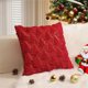 thumbnail image 4 of Funda de cojín con diseño de árbol de Navidad | Funda de cojín para sofá con decoración navideña | Bordado de terciopelo rojo, blanco y verde | Tamaño estándar de 45 x 45 cm | Cierre de cremallera, 4 of 5