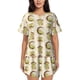 thumbnail image 1 of Fotbe Frogs Conjunto de Pijama Estampado para Mujer, 2 Piezas, Ropa de Dormir con Camiseta de Manga Corta y Shorts Suaves-Small, 1 of 6