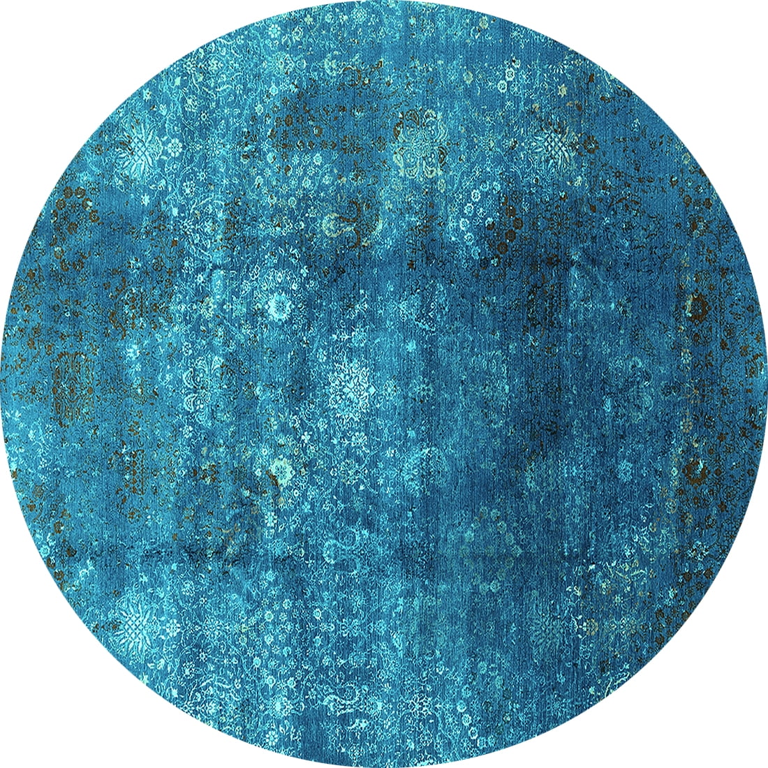 Ahgly Company Indoor Round Persian Turquoise Blue Bohemian Area Rugs, 8 ...