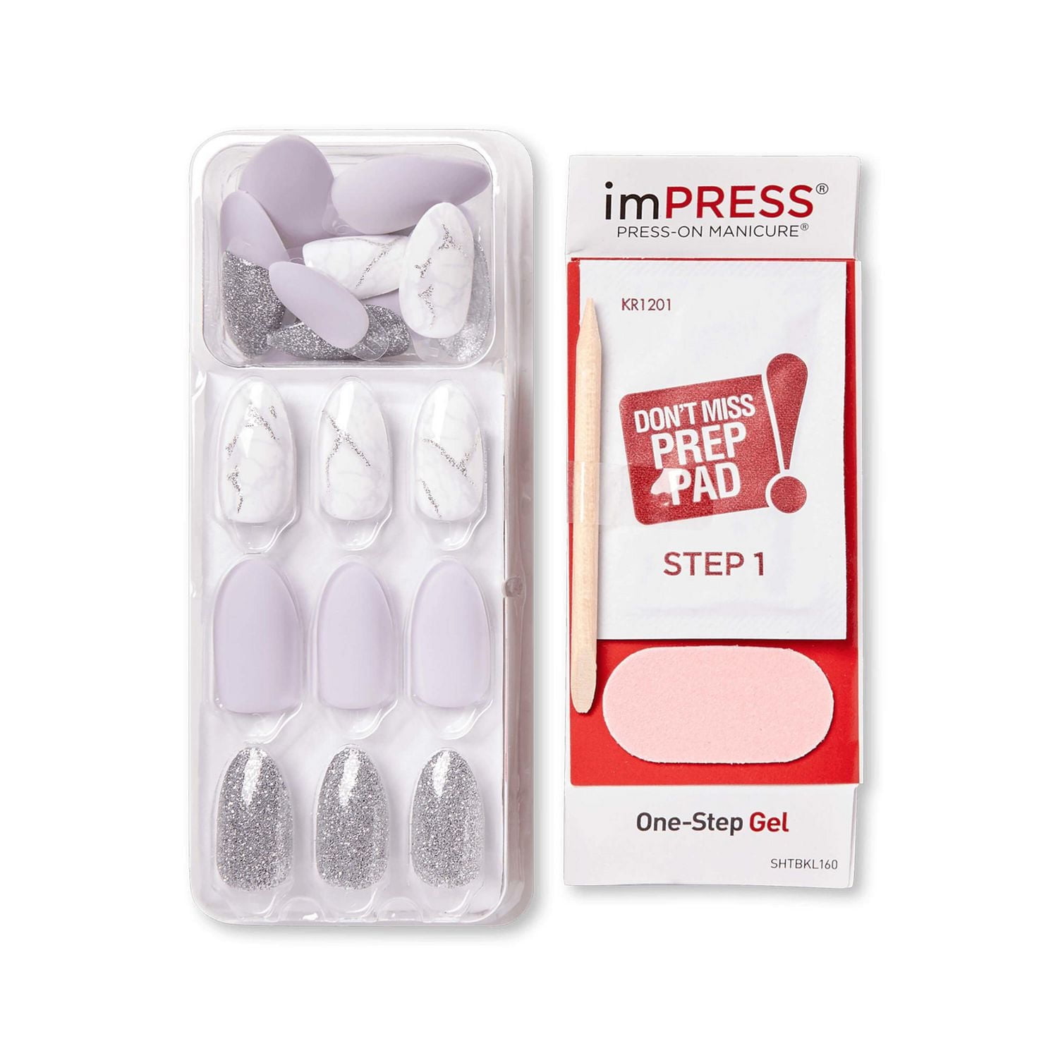 KISS ImPRESS Press-On - Fake Nails, 30 Count, Medium, Press-ons.