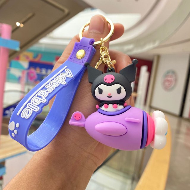 Sanrio Kuromi-Llavero de coche, colgante de coche, accesorios para bolso, mochila, colgante, escuela, Goodie, embutidor de bolsas Fivean unisex