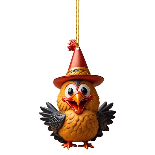 Pendiente colgante gallina decoración árbol hogar,Christmas Tree Ornament home decor,estilo navideño metal colgante,ornamento para árbol de Navidad,decoración de hogar 1PC,ornamento de metal