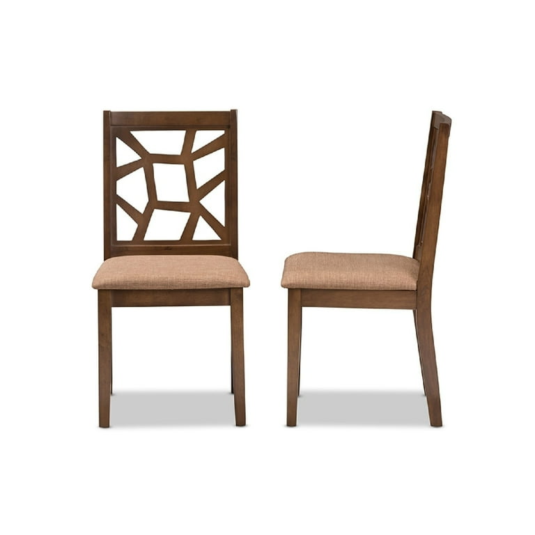 Baxton Studio Abilene Mid-Century Dining Chair Set, Light