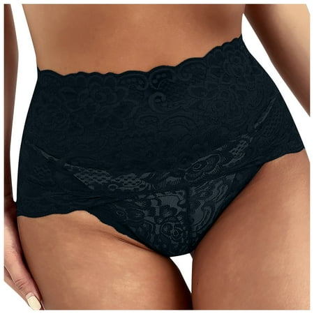 MSJUHEG panties Womens panties Ladies panties Temptation Underwear High Waist Lace Hips Breathable panties Panties Plus Size panties Black 2Xl