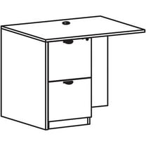 Lorell Prominence 2.0 Left Return - 42" x 24"29" , 1" Top, 0.1" Edge - 2 x File Drawer(s) - Band Edge - Material: Particleboard - Finish: Gray Elm, Thermofused Melamine (TFM), Laminate