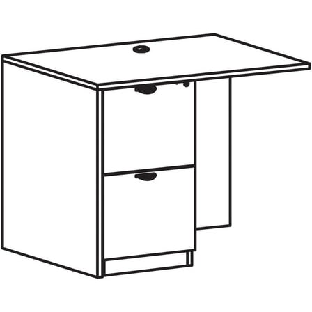 Lorell Prominence 2.0 Left Return - 42" x 24"29" , 1" Top, 0.1" Edge - 2 x File Drawer(s) - Band Edge - Material: Particleboard - Finish: Gray Elm, Thermofused Melamine (TFM), Laminate