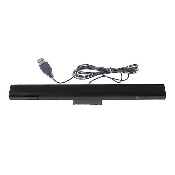 Barra de sensores, receptores con cable, señal de infrarrojos, enchufe USB de repuesto para mando de Wii, color negro