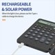 thumbnail image 4 of Calculadora Portátil con Bloc de Notas, Pantalla Grande de 12 Dígitos y 2 Líneas, Recargable con Energía Solar, para Oficina., 4 of 5