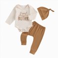 thumbnail image 5 of TOWED22 Newborn Infant Baby Boy Clothes Fall Winter Outfits Letter Printed Romper Pants Set Toddler Baby Boy Clothes Set,Beige,3-6 M, 5 of 5