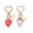 #A Red Pink Strawberry 2Pcs, variant on 2Pcs Bow Pearl Keychain for Women, Satin Bow Wristlet Key Ring, Cute Pearl Beaded Bag Charm Pendant, Fashion Purse Handbag Backpack Car Key Accessories