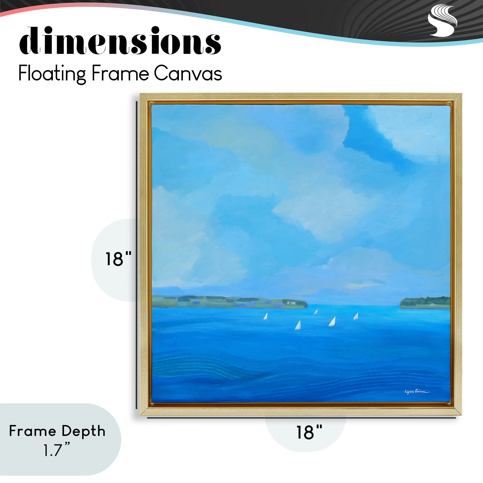 Stupell Industries A Perfect Day Seascape Gold Framed Floater Canvas Wall Art, design by Lynn Ericson Fine Art