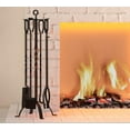thumbnail image 4 of Fire Beauty 5 Pieces Fireplace Tools Sets Fireplace Accessories Tools Holder with Handles Tools for Indoor Fireplace Decor Outdoor Fire Pit Modern Tool(Sanded Black), 4 of 9