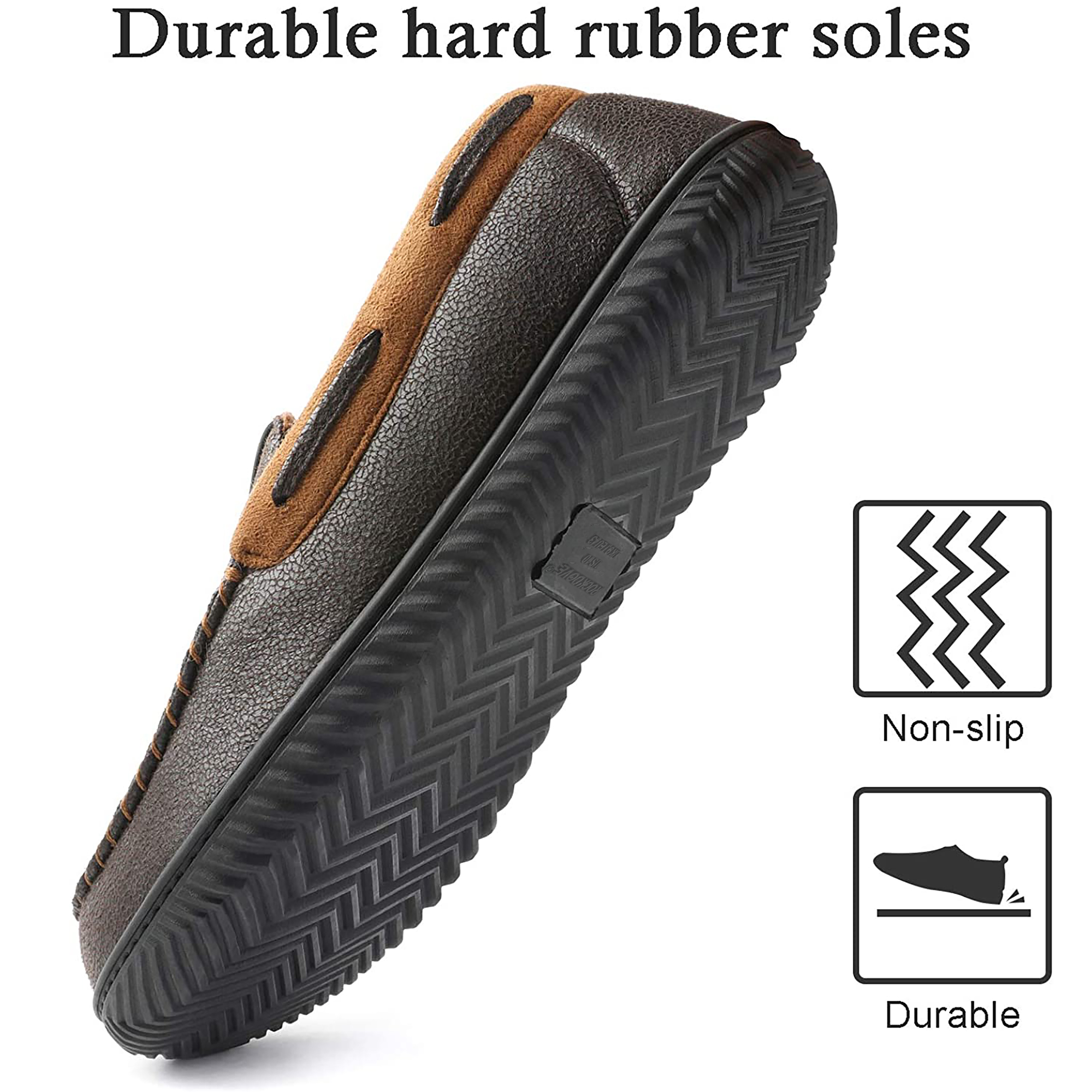 RockDove Men's Faux Leather Memory Foam Moccasin Slippers photo 3