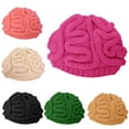 thumbnail image 5 of lanema Funny Handmade Crochet Knit Beanie Hat Kids Winter Personality Horrible Brain Solid Color Cap Props, 5 of 14
