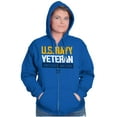 thumbnail image 3 of US Navy Logo Veteran Anchors Aweigh Unisex Plus Size Zip Hoodie Brisco Brands 2X, 3 of 5