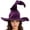 Purple, variant on Halloween Witch Hat for Women Velvet Crumple Twisted Curved Bend Point Wide Floppy Brim Wizard Hats Cosplay Magic Party Costumes Brown