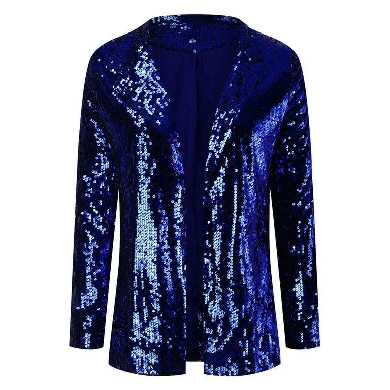 blue sequin blazer dress ASOS LUXE oversized sequin blazer dress in blue