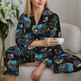 thumbnail image 6 of Yiaed Cool Off-Road Vehicle Print Pajamas Women's Long Sleeve Sleepwear Soft Button Down Loungewear Pjs Lounge Set Nightwear Womens Pajama Pants-XX-Large, 6 of 7