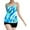 Blue#3, variant on Women's Floral Print Strappy Halter Cutout Back Plus Size Two - Piece Tankini Swimsuit, Nylon Spandex Swimwear for Beach Pool Party, S - 5XL
