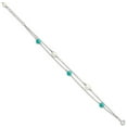 thumbnail image 6 of Auriga Fine Jewelry 925 Sterling Silver Rhodium-plated Turquoise/FWC Pearl w/1inch Ext Bracelet for Women, 6 of 6