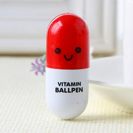- Lovely Creative Pill Ballpoint Pen Cute Learning Stationery Student Prize Red