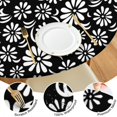 thumbnail image 4 of Floral Daisy Pattern Round Tablecloth with Elastic Edge, Easy Care Table Cover for Kitchen or Dining, Fits 44-52" Tables, 4 of 7