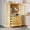 Natural#2, variant on Dining Room Sideboards, Coffee Bar Cabinet,Buffet Cabinet with Storage,Nordic Style Cabinet,with Adjustable Shelf, Distressed Black Wooden Sideboards,Particle Board+Mdf Wooden Servers