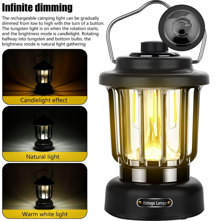 Portable Mini Camping Lantern Light Outdoor Tent Lamp Torch A4P4