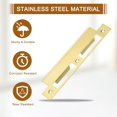 thumbnail image 4 of SHIQI-2 Sets Door Strike Plate, 48mm x 195mm Stainless Steel Latch Deadbolt Replacement Lock Strike Plate for Door Frame Door Jamb Reinforcement, Gold, 4 of 4