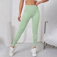 thumbnail image 4 of UngA Anti Cellulite Leggings for Women Seamless Butt Lifting Tummy Control Leggings for Women High Waist Yoga Pants Compression Contour Tights Workout Womens Legging Light Green,M, 4 of 6