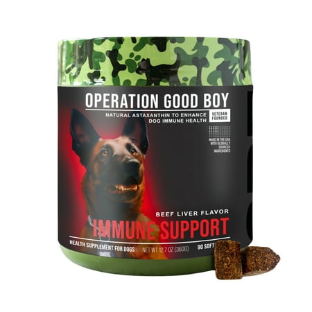 Operation Good Boy SRE: Immune Support Health Supplement for Dogs Beef Liver Flavor Ready to Eat 90 Soft Chews