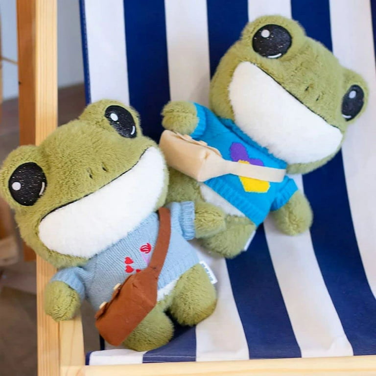 30cm Frog Stuffed Animal Plush toy with sweater, bag