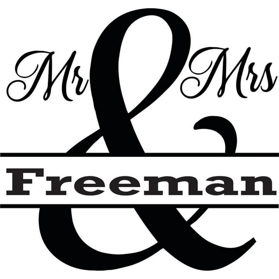 Personalized Name Vinyl Decal Sticker Custom Initial Wall Art Personalization Decor Couple Mr & Mrs Husband Wife Family 12 Inches x 12 Inches