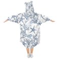 thumbnail image 2 of joogoo Wearable Blanket Hoodie for Starfish Coral Flannel Sherpa Pocket 3-14 YR S, 2 of 7
