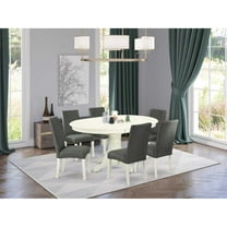 East West Furniture Dining Room Set Linen White, AVDR7-LWH-07