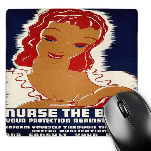 3dRose, Nurse The Baby Your Protection Against Trouble Woman with Infant, MousePad