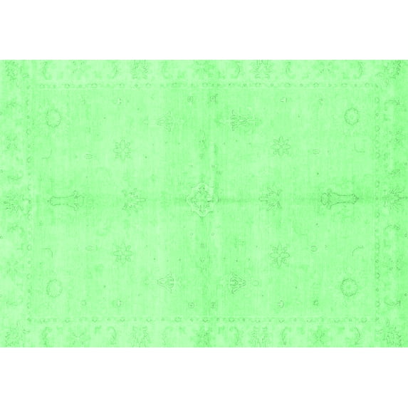Ahgly Company Indoor Rectangle Abstract Emerald Green Modern Area Rugs, 7' x 9'