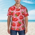 thumbnail image 5 of Strawberry Men'S 3d Print Casual Button Down Shirts, Novelty Hawaiian Short Sleeves S, 5 of 8